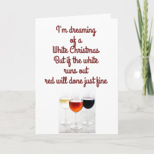 CARTES POUR FÊTES ANNUELLES NOËL ROUGE & VERT - ROUGE & BLANC POUR LE VIN! ! !