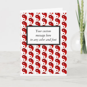 Cartes Pour Fêtes Annuelles Noël Rouge Yin & Yang Motif