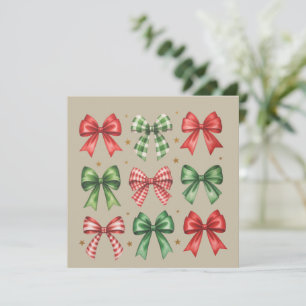 Cartes Pour Fêtes Annuelles Noël Ruban Coquette Mignon Noël Vacances