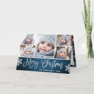 Cartes Pour Fêtes Annuelles Noël rustique 5 PHOTOS Salutation