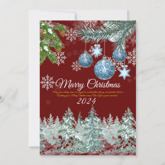 Cartes Pour Fêtes Annuelles Noël rustique d'hiver en Bourgogne traditionnel