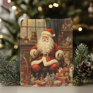 Cartes Pour Fêtes Annuelles Noël rustique Joyeux Avec Clause Santa