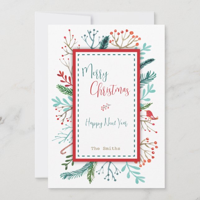Cartes Pour Fêtes Annuelles Noël rustique naturel (Devant)