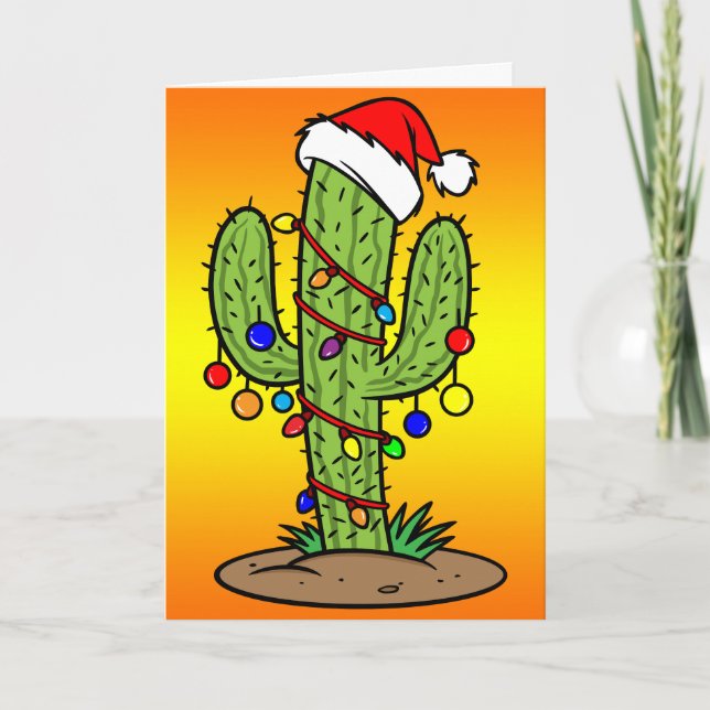 Cartes Pour Fêtes Annuelles Noël Saguaro Cactus (Devant)