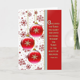 CARTES POUR FÊTES ANNUELLES NOËL - SALUT CHRÉTIEN - ROUGE/VERS