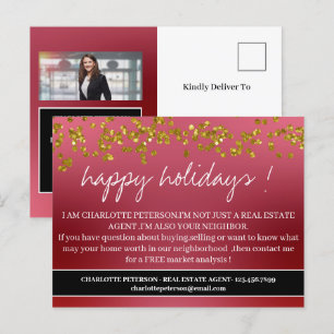 Cartes Pour Fêtes Annuelles Noël Salutations Agent immobilier Agriculture