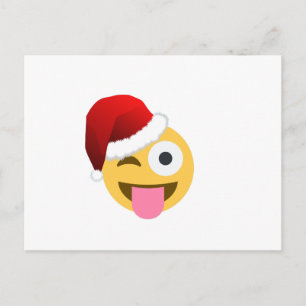 Cartes Pour Fêtes Annuelles noël santa claus winking emoji