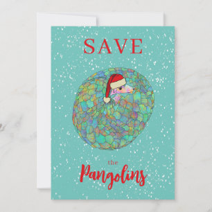 Cartes Pour Fêtes Annuelles Noël Sauvons les Pangolins Slogan Personnalisé