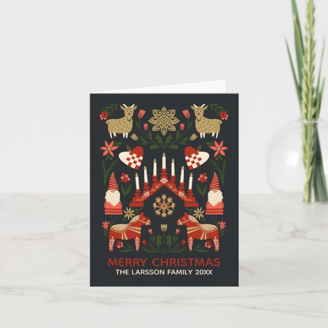 Cartes Pour Fêtes Annuelles Noël Scandi Personnalisé (Devant)
