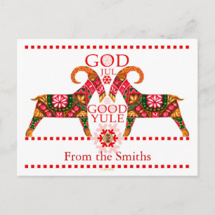 Cartes Pour Fêtes Annuelles Noël scandinave Dieu juil salutations