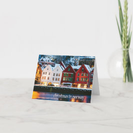 Cartes Pour Fêtes Annuelles Noël scène en Norvège, Bergen