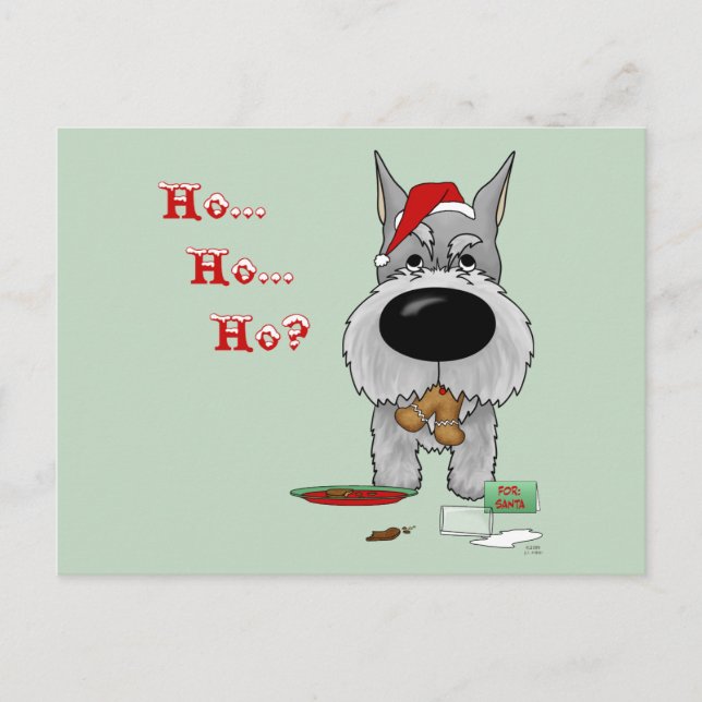 Cartes Pour Fêtes Annuelles Noël Schnauzer (Devant)