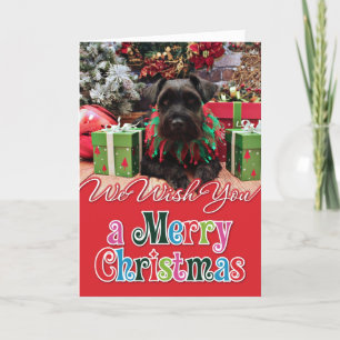 Cartes Pour Fêtes Annuelles Noël - Schnauzer Mix - Bentley