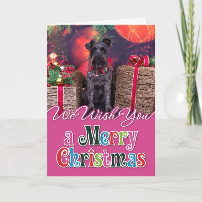 Cartes Pour Fêtes Annuelles Noël - Schnauzer - Sophie (Devant)
