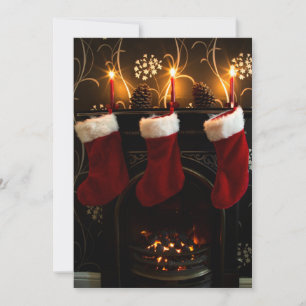 Cartes Pour Fêtes Annuelles Noël Se reposer sur la cheminée