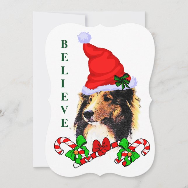Cartes Pour Fêtes Annuelles Noël Shetland Sheepdog (Devant)