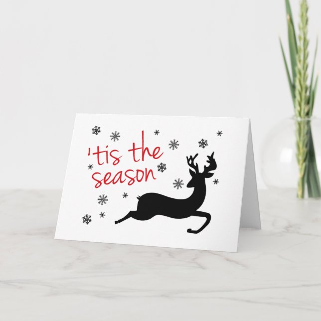 Cartes Pour Fêtes Annuelles Noël Silhouette Reindeer (Devant)