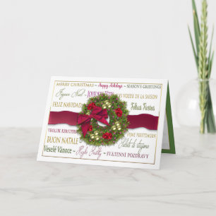 Cartes Pour Fêtes Annuelles Noël - Six Langues - International - Wire