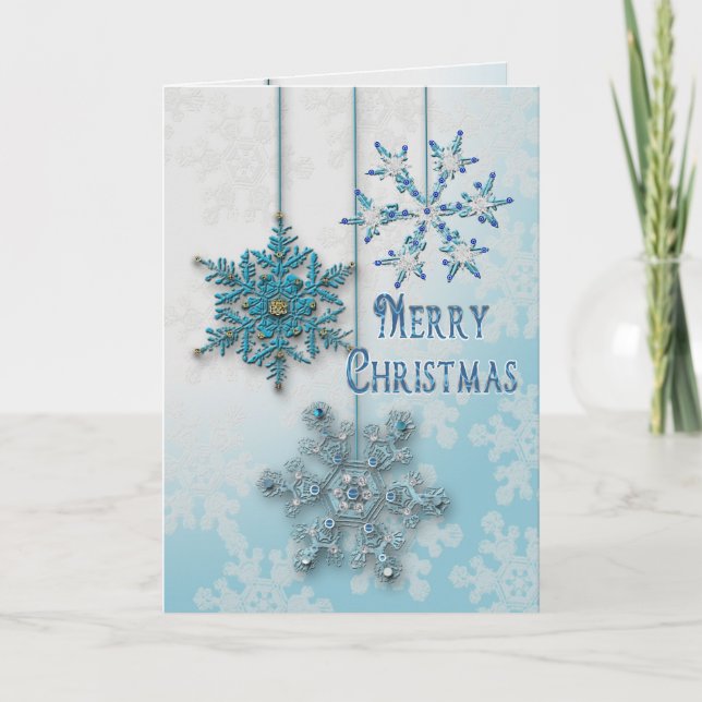 Cartes Pour Fêtes Annuelles Noël Snowflakes Salutation (Devant)