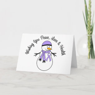 Cartes Pour Fêtes Annuelles Noël Snowman général Cancer Ribbon