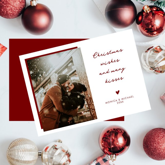 Cartes Pour Fêtes Annuelles Noël Souhaite Chic moderne écriture photo (Créateur téléchargé)