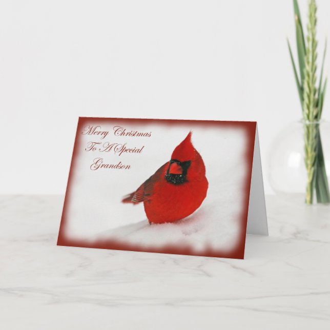 Cartes Pour Fêtes Annuelles Noël souhaite le petit-fils cardinal (Devant)