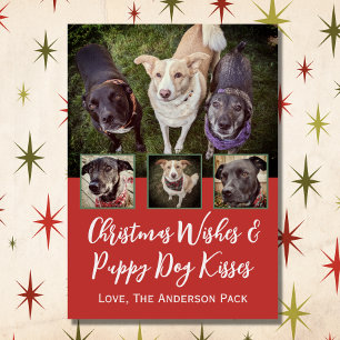 Cartes Pour Fêtes Annuelles Noël Souhaite Multi Photo Chien Collage Noël