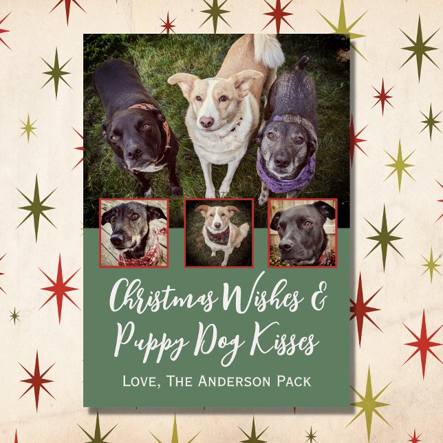 Cartes Pour Fêtes Annuelles Noël Souhaite Multi Photo Chien Collage Noël (Créateur téléchargé)