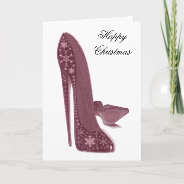 Cartes Pour Fêtes Annuelles Noël Stiletto Chaussures Art (Devant)