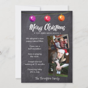 Cartes Pour Fêtes Annuelles Noël, Style Newsletter, Top Year Highlights