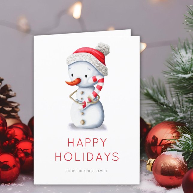 Cartes Pour Fêtes Annuelles Noël Sucre de canne moelleux Snowman (Créateur téléchargé)