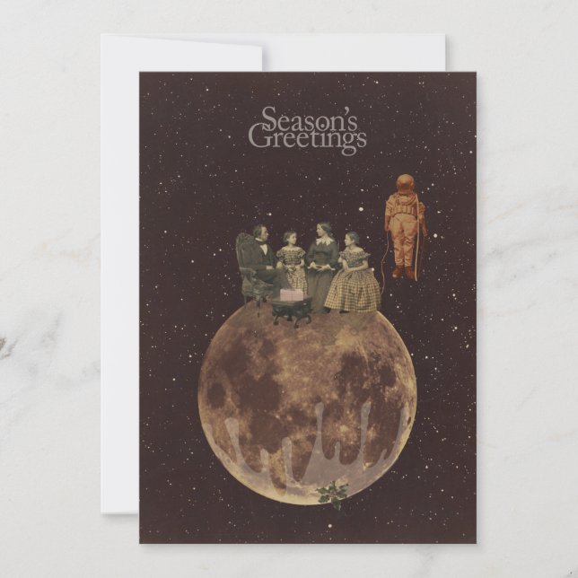 Cartes Pour Fêtes Annuelles Noël sur la lune (Devant)