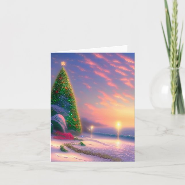 Cartes Pour Fêtes Annuelles Noël sur la plage (Devant)