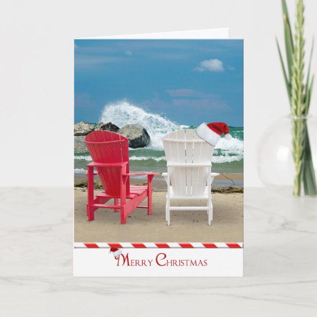 Cartes Pour Fêtes Annuelles Noël sur la plage (Devant)