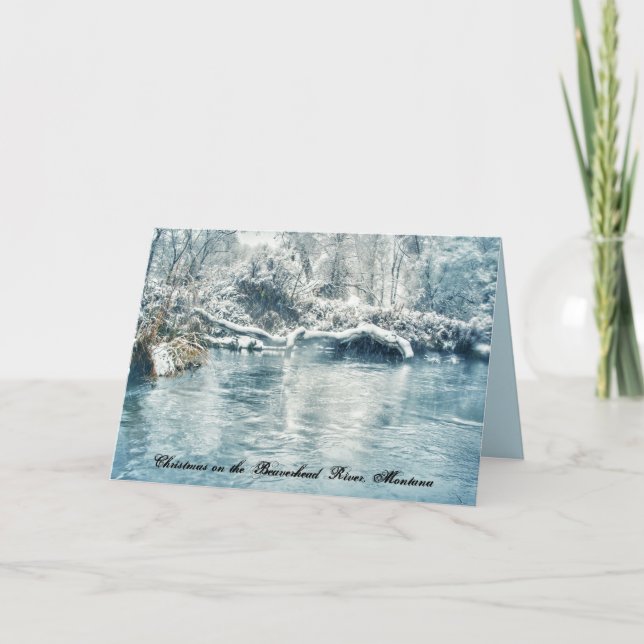 Cartes Pour Fêtes Annuelles Noël sur la rivière de Beaverhead, Montana (Devant)