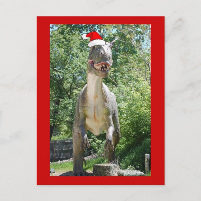 Cartes Pour Fêtes Annuelles Noël T-Rex (Devant)