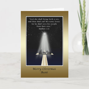 Cartes Pour Fêtes Annuelles Noël, Tante, Religieuse, Nativité et Croix