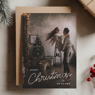 Cartes Pour Fêtes Annuelles Noël tendance moderne   Dark Dusky Couple Photo