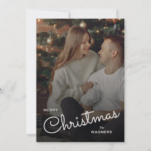 Cartes Pour Fêtes Annuelles Noël Tendance Moderne   Photo de Couple 