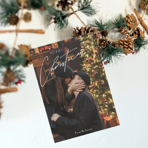 Cartes Pour Fêtes Annuelles Noël tendance moderne   Photo romantique en couple