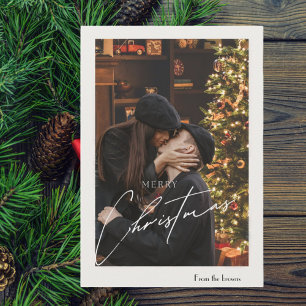 Cartes Pour Fêtes Annuelles Noël tendance moderne Photo romantique en couple