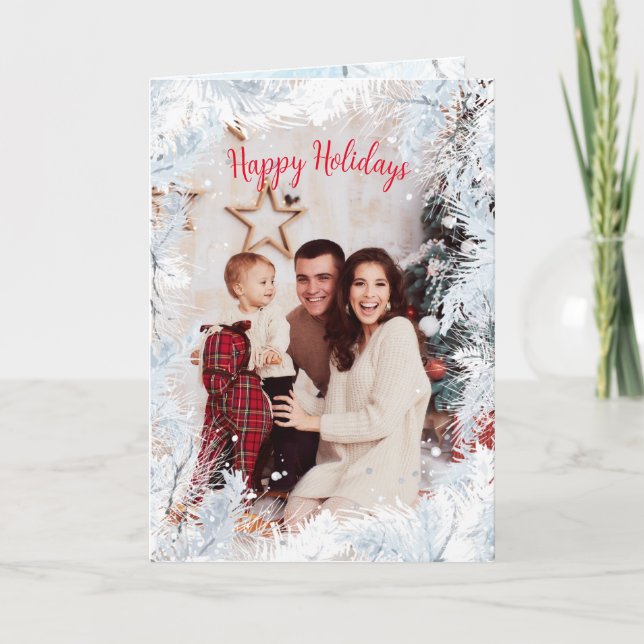 Cartes Pour Fêtes Annuelles Noël tout blanc (Devant)