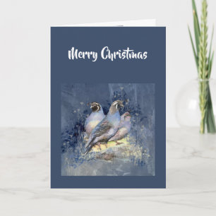 Cartes Pour Fêtes Annuelles Noël traditionnel oiseau colin de Californie