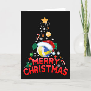 Cartes Pour Fêtes Annuelles Noël Tree Volleyball Santa Hat 2021 Noël