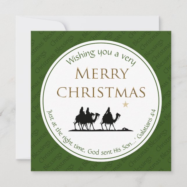 Cartes Pour Fêtes Annuelles NOËL Trois Sages Hommes Écriture Festive (Devant)