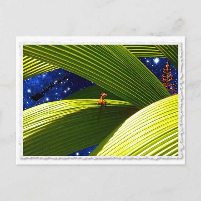 Cartes Pour Fêtes Annuelles Noël tropical de Gecko Lizard (Devant)