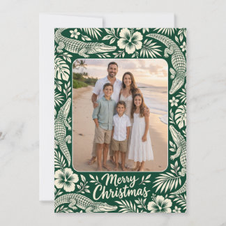 Cartes Pour Fêtes Annuelles Noël tropical Floride Alligator Photo Fête