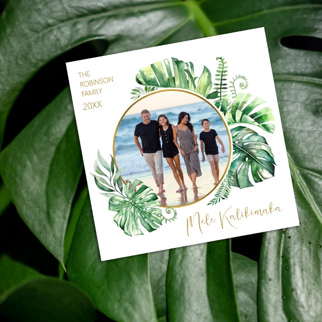 Cartes Pour Fêtes Annuelles Noël tropical hawaïen Mele Kalikimaka (Créateur téléchargé)