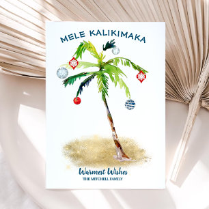 Cartes Pour Fêtes Annuelles Noël tropical Mele Kalikimaka Palm Tree