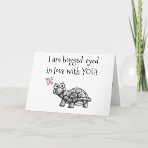 CARTES POUR FÊTES ANNUELLES NOËL TURTLE EST BUGÉYÉ DANS L'AMOUR=MISTLETOE! ! !